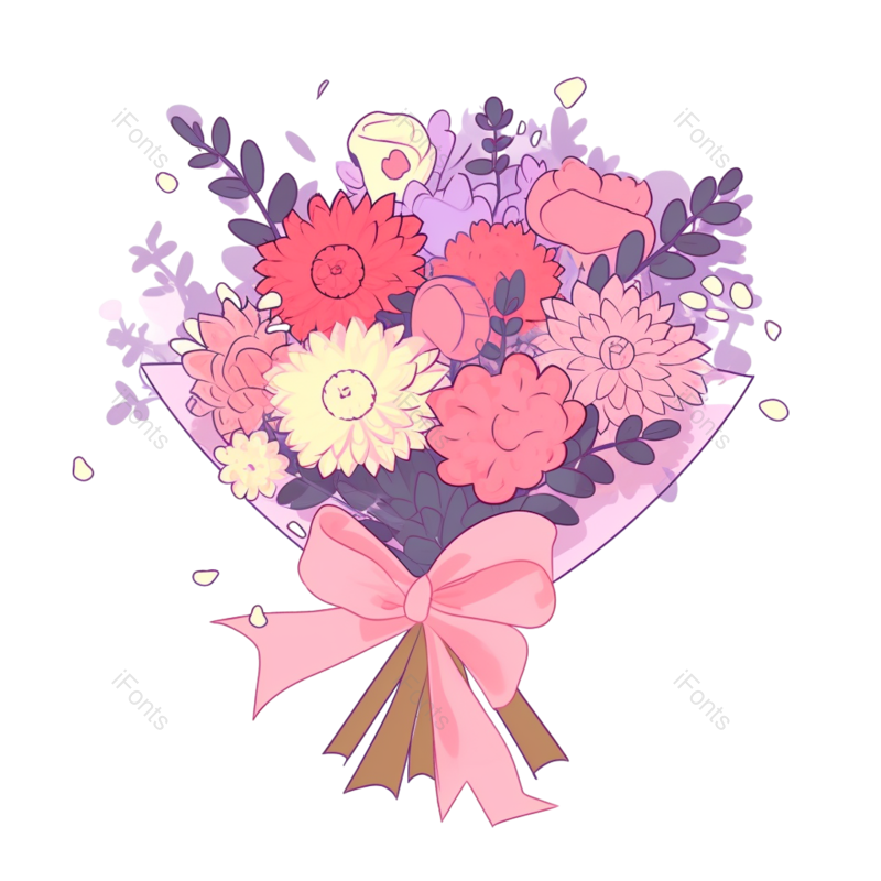 叶子图片,节日元素,母亲节PNG,丝带免抠素材